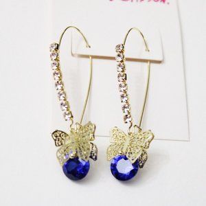 Betsey Johnson CZ Butterfly Dangle Earrings SALE 2 FOR 1